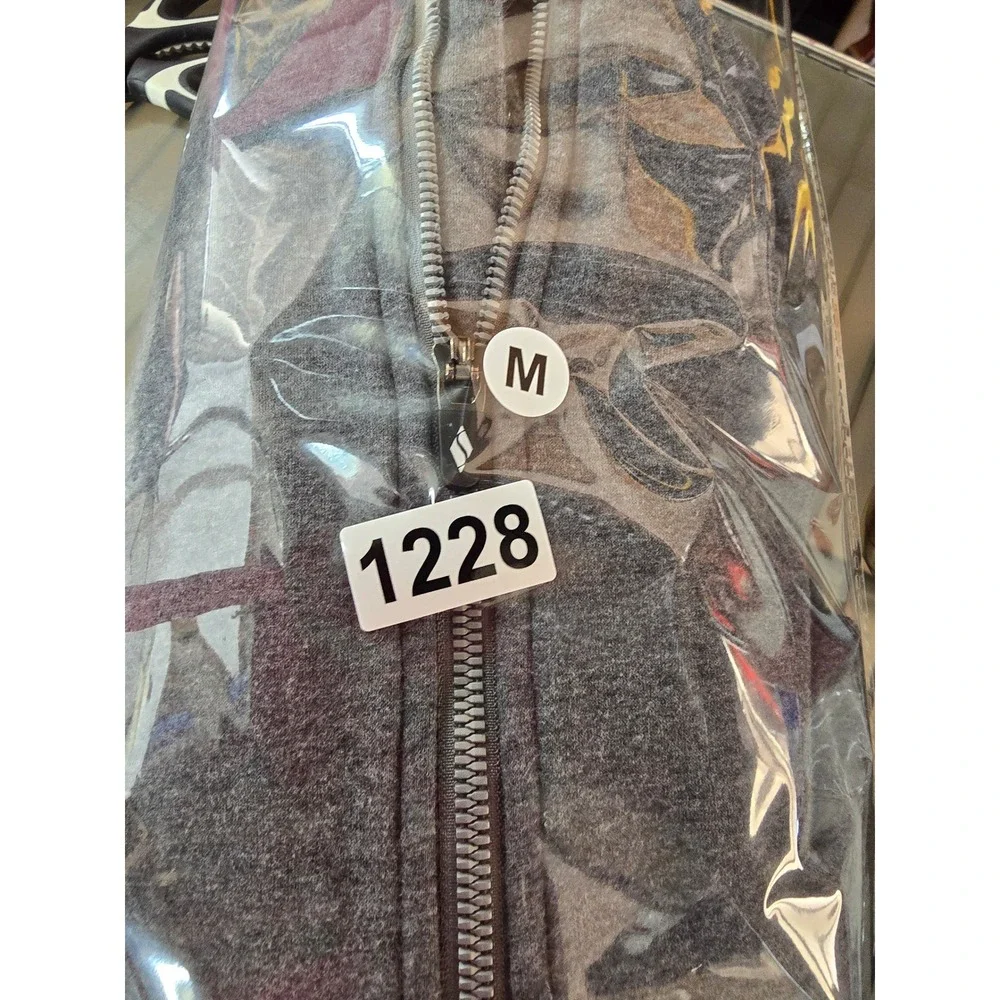 Skechers Los Angeles Womens Medium Gray‎ Full Zip Fleece Jacket Funnel Neck 1228